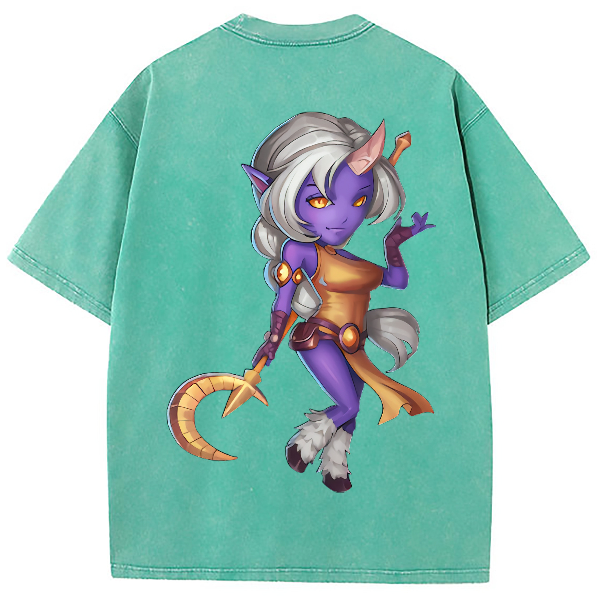（画像用） リーグ・オブ・レジェンド League of Legends LOL 綿100% ヴィンテージ風 半袖Tシャツ（背面プリント）